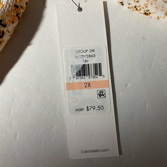 NEW Plus Size Calvin Klein Snakeskin Scoop Neck 3/4 Raglan Sleeve Blouse $80 - Picture 10 of 10